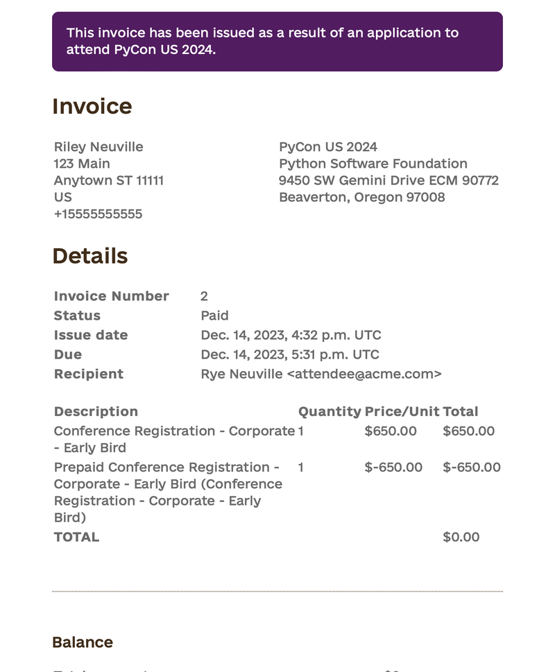  Bulk Registration PyCon US 2024